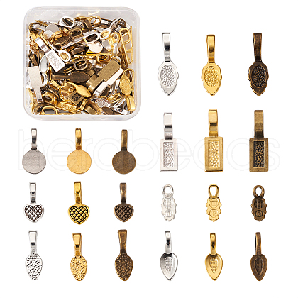 Alloy Glue-on Flat Pad Bails for Pendant Making PALLOY-TA0001-41-1