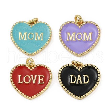 Brass Enamel Pendants KK-M322-05G-1