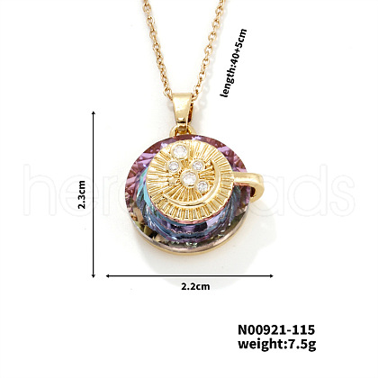 Vintage Sparkling Rhinestone Moon Pendant Necklaces GC4199-3-1