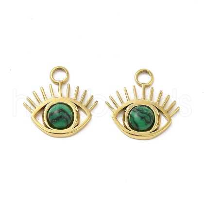 Natural Malachite Eye Charms STAS-J401-VC553-1