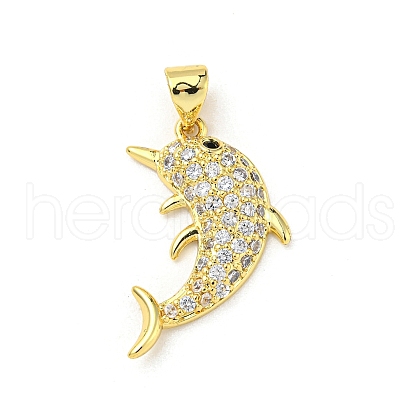 Brass Micro Pave Cubic Zirconia Pendants FIND-Z023-02C-1