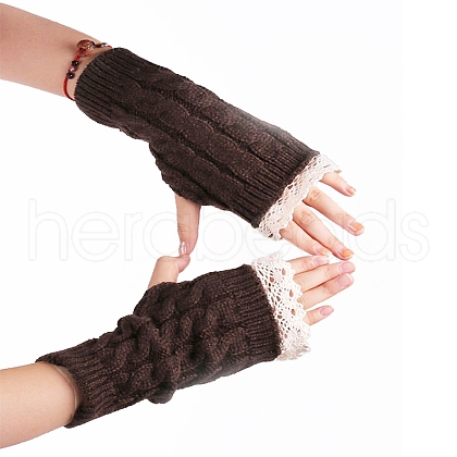 Acrylic Fiber Yarn Knitting Fingerless Gloves COHT-PW0002-05E-1