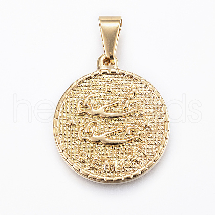 Real 18K Gold Plated 304 Stainless Steel Pendants X-STAS-H372-01C-1