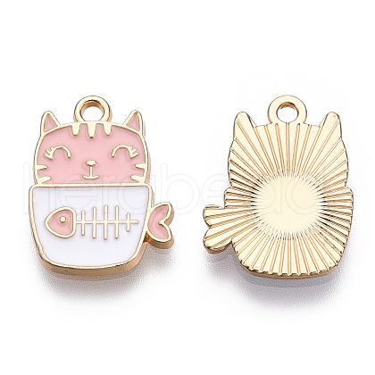 Golden Plated Alloy Enamel Pendants ENAM-T009-90B-RS-1