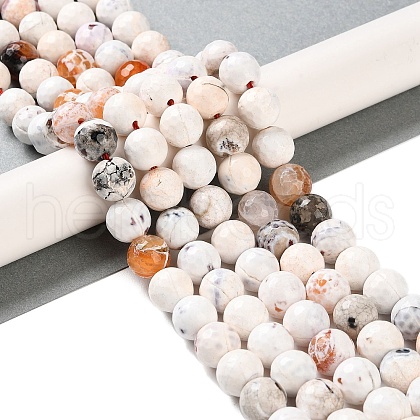 Natural Fire Crackle Agate Beads Strands G-M437-A01-01D-1
