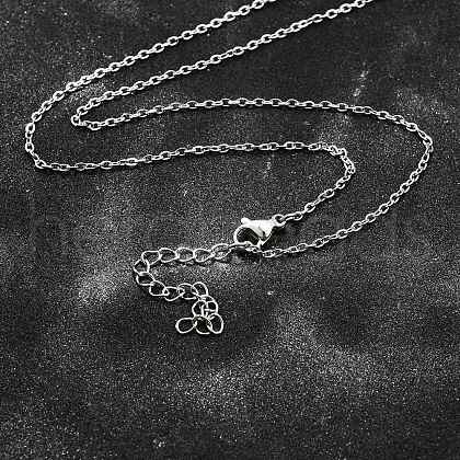 Non-Tarnish 304 Stainless Steel Cable Chain Necklace STAS-T040-PJ204-40-1