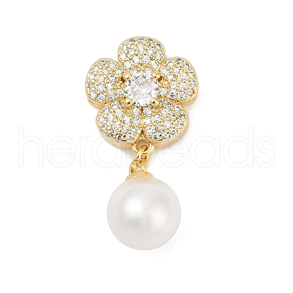 Brass Micro Pave Cubic Zirconia Pendants KK-H203-01G-1