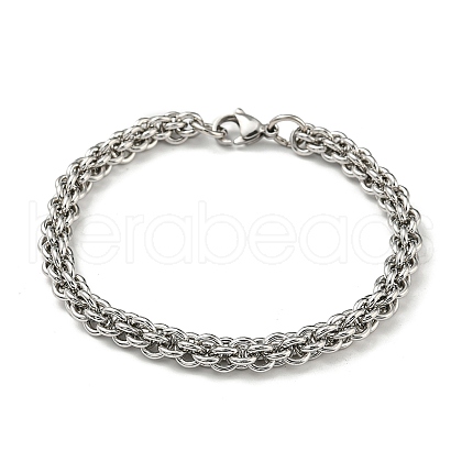 201 Stainless Steel Rope Chain Bracelets STAS-Z056-11P-1