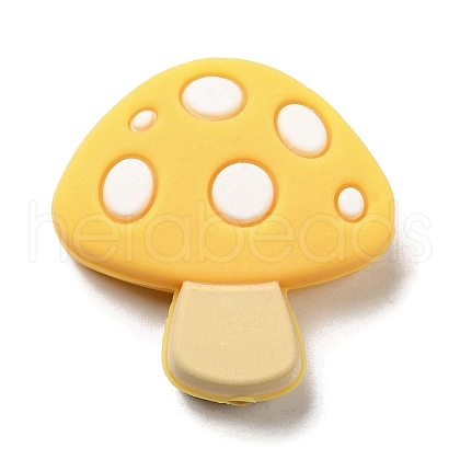 Mushroom Food Grade Eco-Friendly Silicone Focal Beads SIL-Z005-01D-1