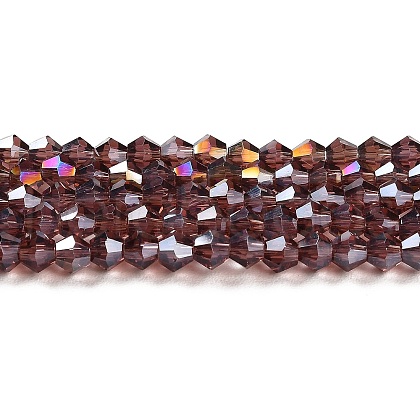 Transparent Electroplate Glass Beads Strands GLAA-F029-3mm-A05-1