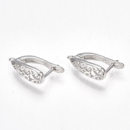 Brass Hoop Earring Findings X-KK-S350-070P-1