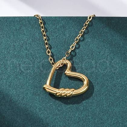 201 Stainless Steel Pendant Necklace for Women NJEW-F335-02G-04-1