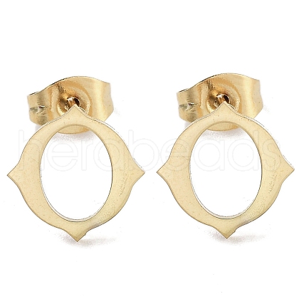 PVD Vacuum Plating 304 Stainless Steel Stud Earrings for Women EJEW-A048-33G-1