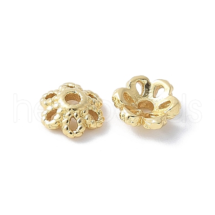 Flower Brass Bead Caps KK-F892-34G-01-1