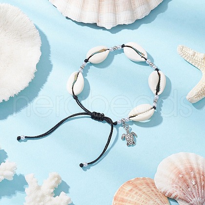 Alloy Turtle Charm Bracelets BJEW-JB11758-07-1