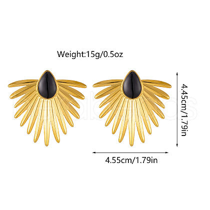 304 Stainless Steel Enamel Stud Earrings FS-WG1F046-04-1