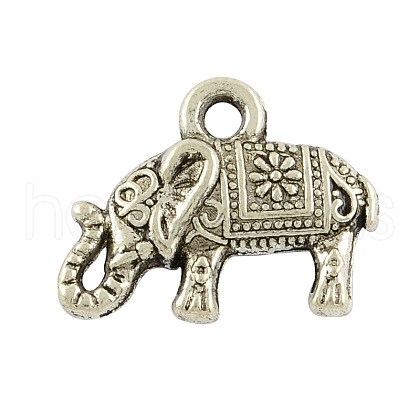 Tibetan Style Alloy Elephant Pendants TIBEP-23670-AS-FF-1