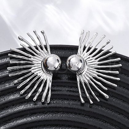 304 Stainless Steel Stud Earrings EJEW-Z098-07P-1