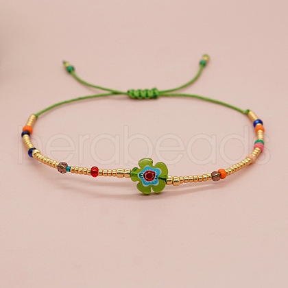 Bohemian Style Floral Beaded Braided Bracelets PK5230-3-1