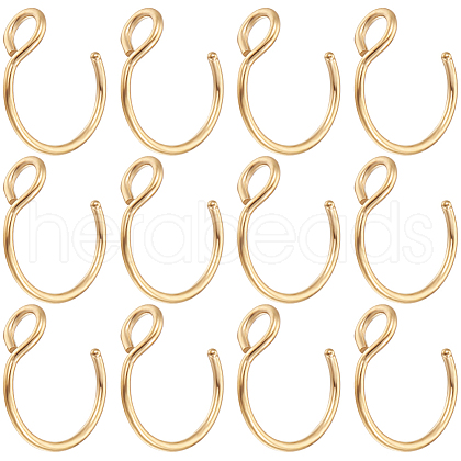 Beebeecraft 30Pcs 304 Stainless Steel Clip on Nose Ring Findings STAS-BBC0003-95G-1