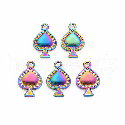 Rack Plating Rainbow Color Alloy Pendants PALLOY-S180-373-1