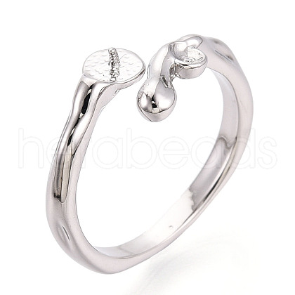 Brass Cuff Ring Settings KK-T076-41P-1