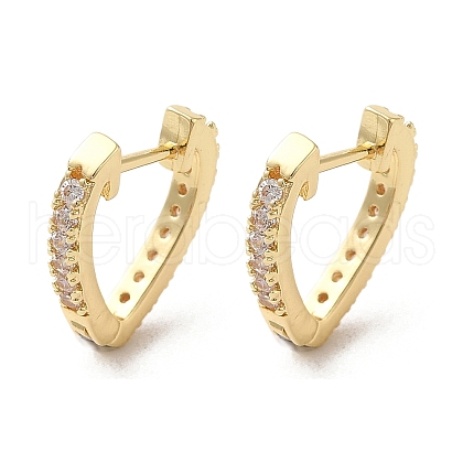 Rack Plating Brass Micro Pave Cubic Zirconia Hoop Earrings EJEW-A031-16G-1