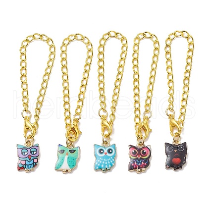 Alloy Enamel Pendant Decorations HJEW-JM01865-S-1