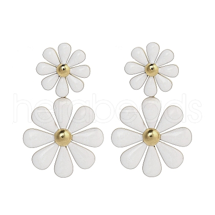 304 Stainless Steel Dangle Stud Earrings EJEW-C140-01G-1