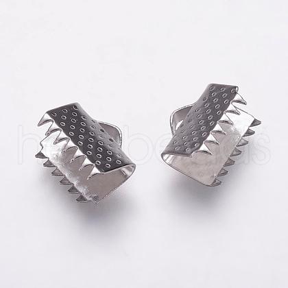 Tarnish Resistant 304 Stainless Steel Ribbon Crimp Ends STAS-K146-043-10mm-1