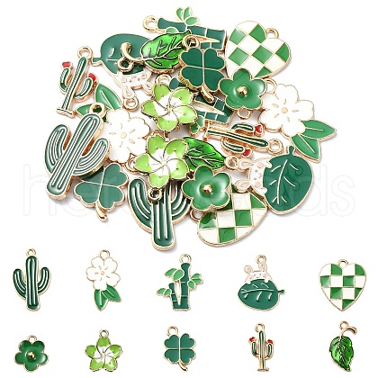 20Pcs 10 Styles Alloy Enamel Pendants ENAM-YW0004-21-1