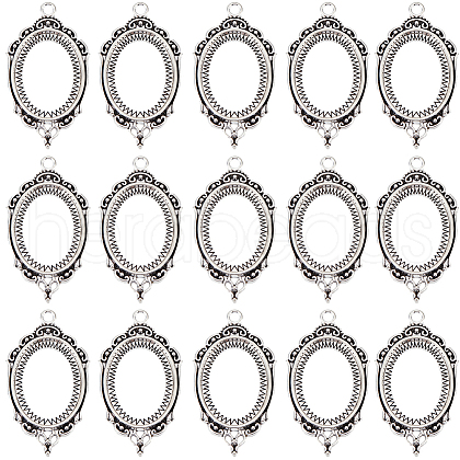 SUNNYCLUE 30Pcs Alloy Pendant Cabochon Settings FIND-SC0009-22-1