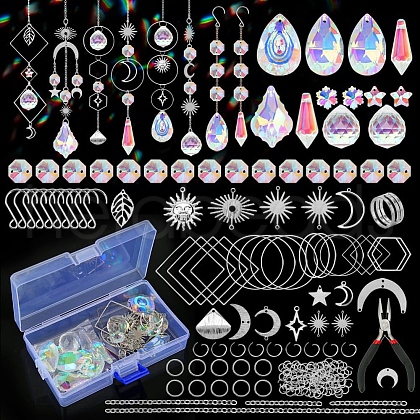 DIY Moon & Sun & Star Suncatchers Making Kit PW-WG75720-02-1