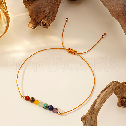 Vintage Minimalist Adjustable Natural Gemstone Bead Bracelets AX5833-1-1