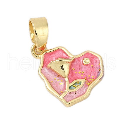 Brass Enamel Pendants KK-U068-01G-01-1