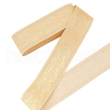 Polyester Jacquard Flower Ribbon SENE-WH0003-13B-1