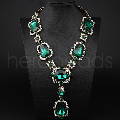 Alloy & Glass Pendant Necklaces for Women FS-WGBD771-02-1