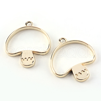 Rack Plating Alloy Open Back Bezel Pendants PALLOY-S047-35E-FF-1