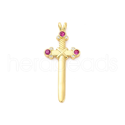 Brass Micro Pave Cubic Zirconia Pendants KK-D325-49G-1
