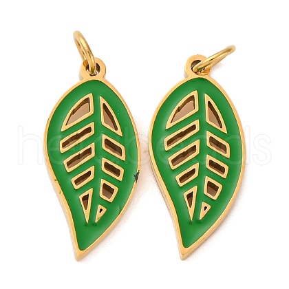 304 Stainless Steel Enamel Pendants STAS-U061-22G-1