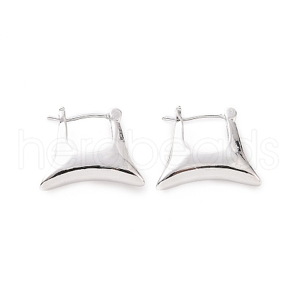 Brass Trapezoid Thick Hoop Earrings for Women EJEW-F303-10P-1