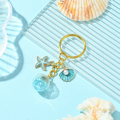 Alloy Enamel & Glass Bottle With Glass Rhinestone Keychain KEYC-FZ00020-1