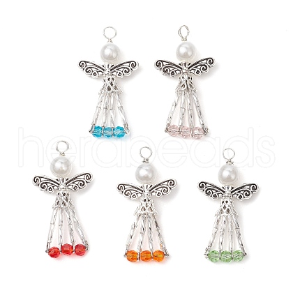 Electroplate Glass Pendants PALLOY-JF03661-04-1