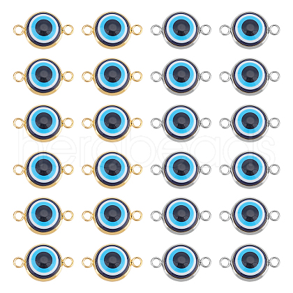 Unicraftale 60Pcs 2 Colors Evil Eye Resin Connector Charms FIND-UN0001-59-1
