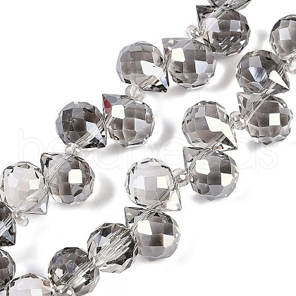 Electroplate Glass Beads Strands EGLA-D030-17W-1
