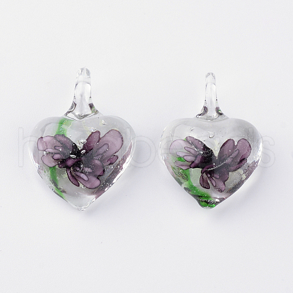 Handmade Luminous Lampwork Pendants X-LAMP-R136-04C-1