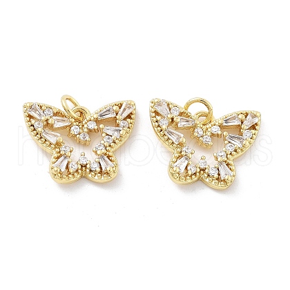 Brass Micro Pave Cubic Zirconia Pendants KK-Z098-10G-1