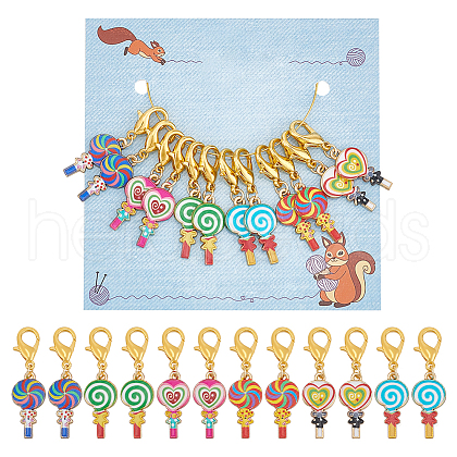 Lollipop Pendant Stitch Markers HJEW-AB00395-1
