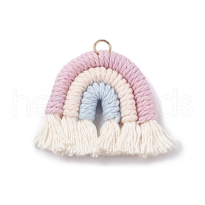 Macrame Weaving Rainbow Tassel Pendants FIND-I026-01E-1