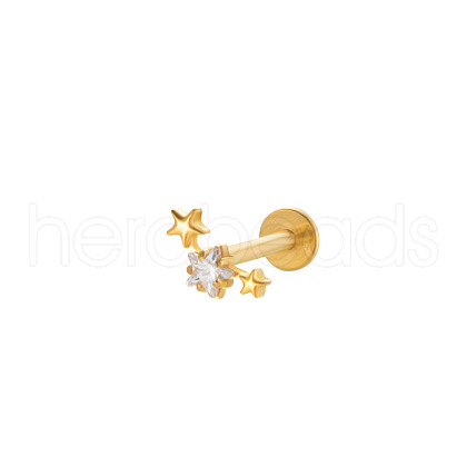 Titanium Alloy Cubic Zirconia 17 Gauge Star Internally Threaded Labrets WG71E87-05-1